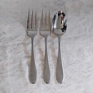 3 Yamazaki Austen Ice-Harmony Serving Flatware Stainless 2 Forks 1 Spoon Korea